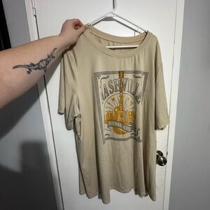 SHEIN Beige Nashville Graphic Tee